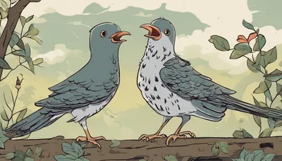Illustration representing the proverb 鳴かぬなら鳴くまで待とう時鳥
