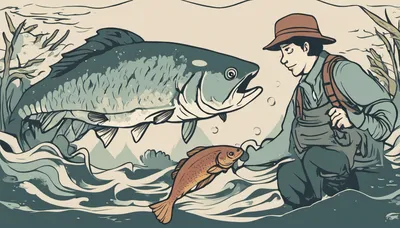 Illustration representing the proverb 釣り落とした魚は大きい